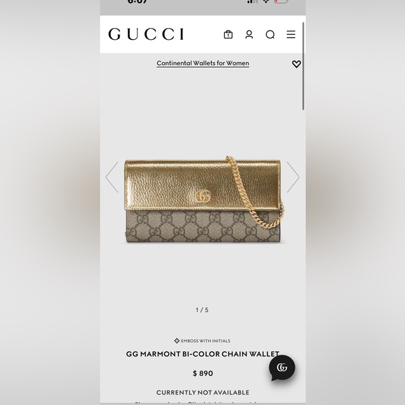 Gucci GG MARMONT BI-COLOR CHAIN WALLET - Picture 8 of 13